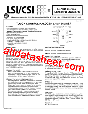 LS7634 Datasheet PDF - LSI Computer Systems