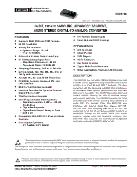 DSD1796 Datasheet PDF - Texas Instruments