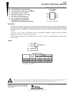 LF411 Datasheet PDF - Texas Instruments