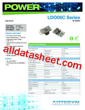 LDO06C-005W05-VJ Datasheet PDF - Artesyn Technologies