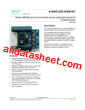 X-NUCLEO-IKS01A1 Datasheet PDF - STMicroelectronics