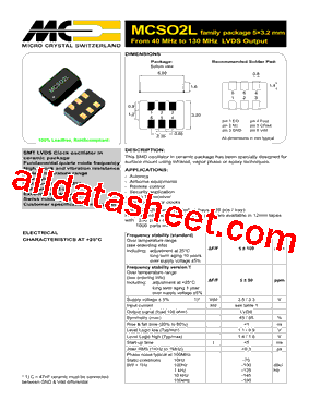 MCSO2L Datasheet PDF - MICORO CRYSTAL SWITZERLAND